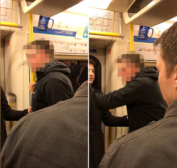 实拍英地铁男子高声辱骂“借过”女乘客