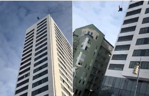 瑞典低空跳伞运动员24楼垂直落地竟奇迹生还